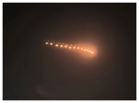 山東河北現(xiàn)串珠型不明發(fā)光飛行物 究竟是怎么回事？